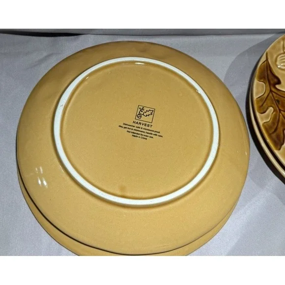 Autumn‎ Leaves Ceramic Set Of 4 Dinner Plates Holiday Autumn Leaf Festive - Picture 4 of 9
